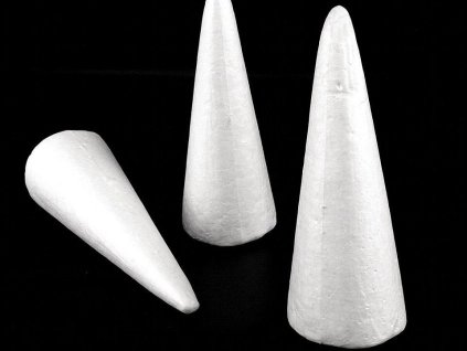Kužel 7x19 cm polystyren (Varianta bílá, Balení 1 ks)