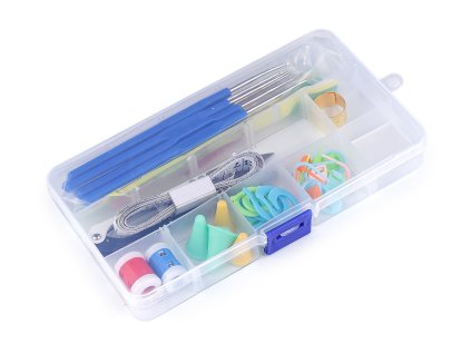 Sada háčků a pomůcek na háčkování v boxu (Varianta viz foto, Balení 1 sada)