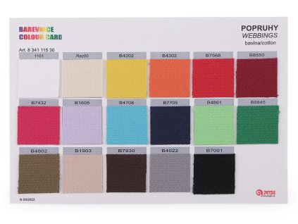 Barevnice popruh bavlněný (Varianta viz foto, Balení 1 ks)