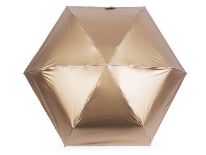Dámský mini skládací deštník metalický, uvnitř zdobený (Varianta 1 krémová nejsvět. zlatá, Balení 1 ks)