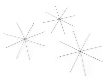 Vánoční hvězda / vločka drátěný základ na korálkování Ø10,5 cm, 12,5 cm, 13,5 cm (Varianta 2 (Ø12,5 cm) platina, Balení 2 ks)