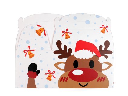 Vánoční dárková krabička sob, Mikuláš (Varianta 1 bílá sob, Balení 1 ks)