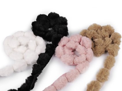 Všívací lemovka / lampas z umělé kožešiny kulatý šíře 3 cm (Varianta 1 Off White, Balení 1 m)