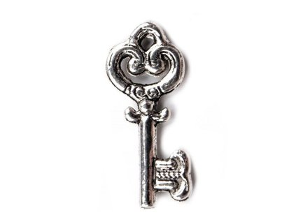 Přívěsek klíč 9x20 mm (Varianta 1 platina s patinou, Balení 10 ks)