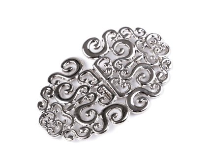 Spona / ozdobné filigránové zapínání + šroubky 5,5x9 cm (Varianta 1 nikl, Balení 1 sada)