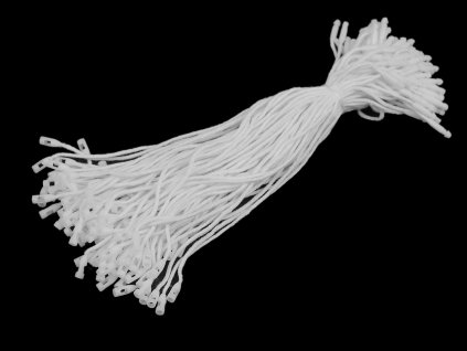 Šňůrka na visačku bavlněná s pojistkou (Varianta 1 bílá, Balení 200 ks)