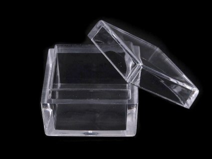 Plastová dóza mini 2,5x2,5x1,5 cm čtverec (Varianta transparent, Balení 1 ks)