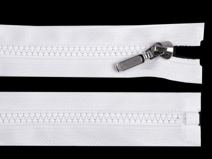 Kostěný zip No 5 délka 60 cm s ozdobným jezdcem (Varianta 101 bílá, Balení 1 ks)