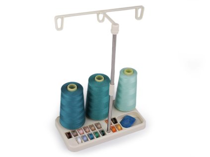 Stojan na 3 kóny nití se zásobníkem na cívky (Varianta 1 krémová nejsvět., Balení 1 ks)