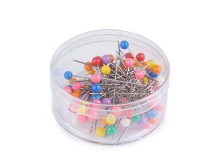 Špendlíky s plastovou hlavičkou délka 32 mm (Varianta mix, Balení 20 krab.)