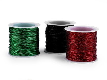 Dutinka s lurexem Ø1 mm kulatá vánoční (Varianta 1 červená, Balení 1 ks)