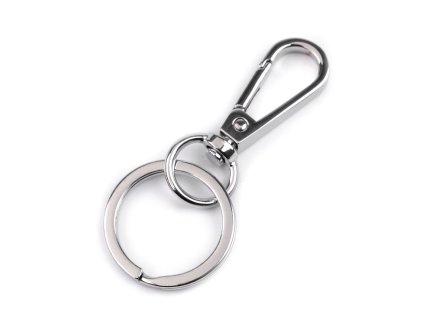 Kovová karabina s kroužkem na klíče (Varianta 1 nikl, Balení 1 ks)