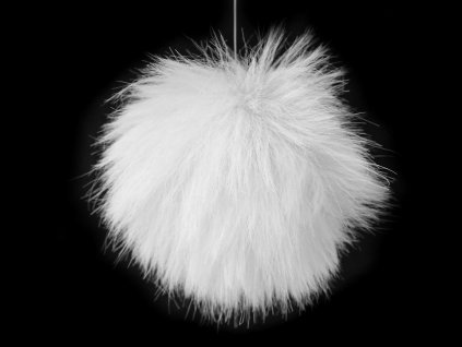 Kožešinová bambule s poutkem Ø8 cm (Varianta 1 Off White, Balení 1 ks)
