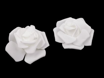 Dekorace pěnová růže Ø7-8 cm (Varianta 1 bílá, Balení 10 ks)