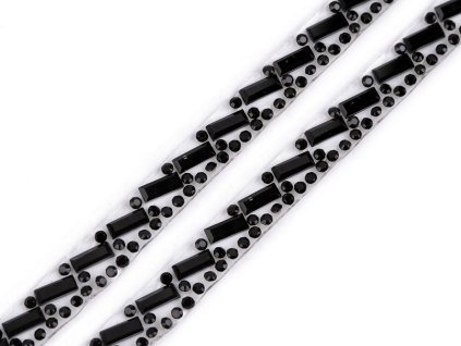 Prýmek se skleněnými broušenými kamínky šíře 8 mm nažehlovací (Varianta 1 crystal, Balení 1 m)