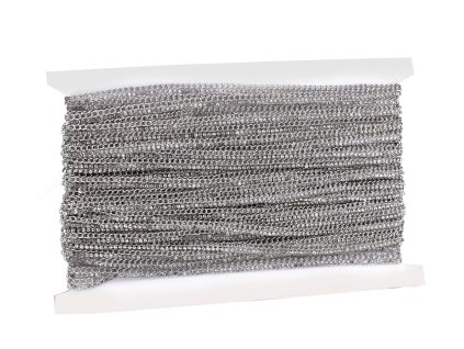 Prýmek se skleněnými broušenými kamínky a řetízkem šíře 5 mm nažehlovací (Varianta crystal, Balení 1 m)