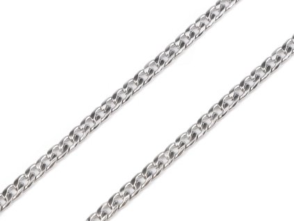 Řetízek plochý z nerezové oceli 4,6 mm, délka 1 m (Varianta platina, Balení 1 ks)
