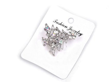 Brož s broušenými kamínky vánoční stromeček (Varianta 1 platina AB, Balení 1 ks)