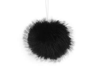 Kožešinová bambule s poutkem Ø4,5 cm (Varianta 1 Off White, Balení 10 ks)
