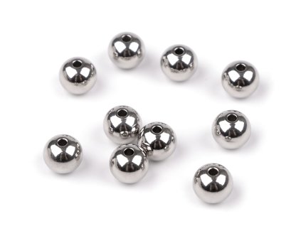 Korálky z nerezové oceli Ø10 mm (Varianta platina, Balení 10 ks)