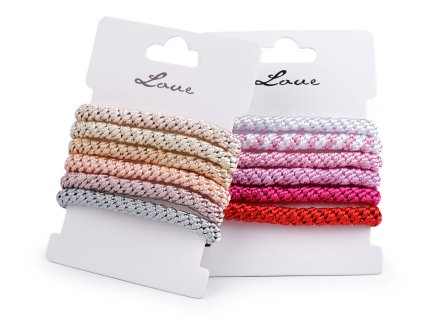 Gumičky do vlasů sada (Varianta 2 mix růžová, Balení 1 karta)