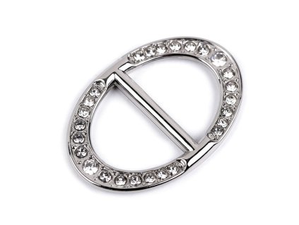 Designová spona s broušenými kamínky průvlek 19 mm (Varianta crystal nikl, Balení 1 ks)