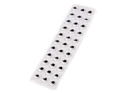 Samolepicí oči pohyblivé s řasami Ø10 a 12 mm (Varianta 1 (Ø10 mm) černá, Balení 1 karta)