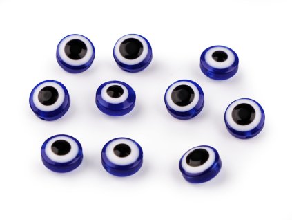 Plastové korálky Alláhovo oko Ø12 mm (Varianta 2 mix, Balení 10 ks)