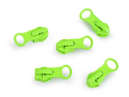 Jezdec ke spirálovým voděodolným zipům No 7 (Varianta 1 (D535) zelená neon, Balení 5 ks)