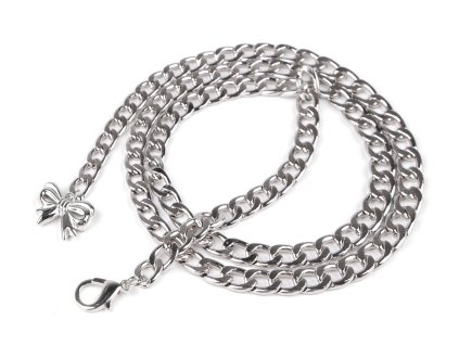 Pásek kovový / řetězový s přívěskem (Varianta 2 stříbrná růže, Balení 1 ks)