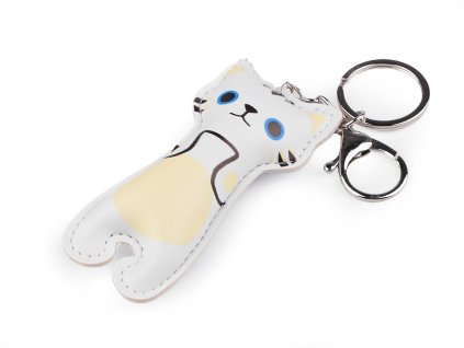 Přívěsek na batoh / klíče kočka (Varianta 1 bílá, Balení 1 ks)