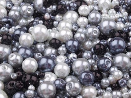 Skleněné voskové perly mix velikostí a barev Ø4-12 mm (Varianta 4 mix, Balení 50 g)