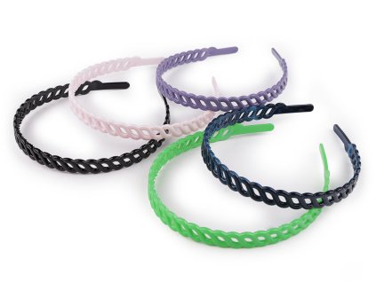 Plastová čelenka do vlasů (Varianta 2 fialová tmavá, Balení 1 ks)