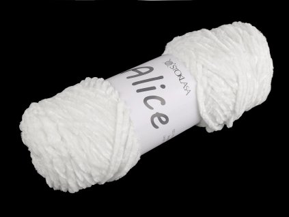 Pletací žinylková příze Alice 100 g (Varianta 1 bílá, Balení 1 ks)