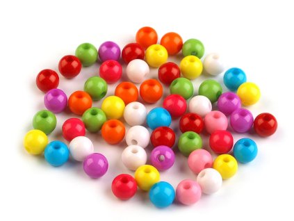 Plastové korálky Color mix Ø7 mm (Varianta mix, Balení 20 g)