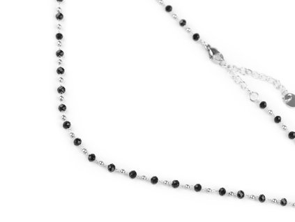 Náhrdelník z nerezové oceli s broušenými korálky (Varianta 4 černá, Balení 1 ks)