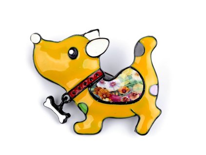 Kovová brož pes, kočka (Varianta 6 černá kočka, Balení 1 ks)