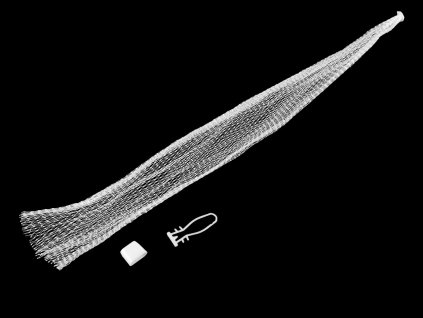 Síťka k balení zboží s koncovkou k zavěšení (Varianta bílá, Balení 100 sada)