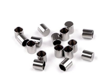 Kovová koncovka na vlepení z nerezové oceli Ø5 mm (Varianta platina, Balení 50 ks)