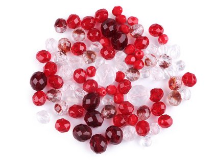 Skleněné korálky ramš broušené ohňovky 2. jakost (Varianta 2 černá, Balení 1000 g)