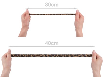 Pruženka s leopardím vzorem / ramínková šíře 15 mm (Varianta hnědá, Balení 1 m)