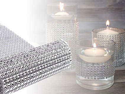 Diamantový pás / borta šíře 11,5 cm 2. jakost (Varianta 9 stříbrná, Balení 1 m)