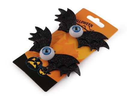 Párty sponky do vlasů Halloween (Varianta 2 červená, Balení 1 karta)