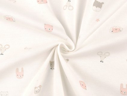Úplet bavlněný zvířátka šíře 200 cm (Varianta Off White, Balení 1 m)