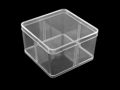 Plastová krabička / box s víkem 9,5x9,5x5,5 cm (Varianta transparent, Balení 1 ks)