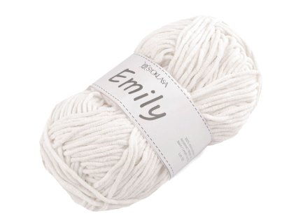 Pletací žinylková příze Emily 100 g (Varianta 1 bílá, Balení 1 ks)