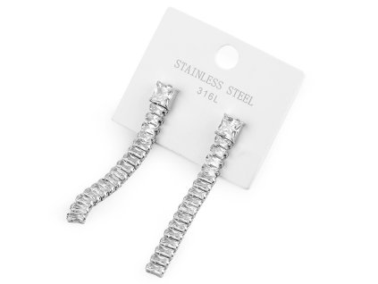 Náušnice z nerezové oceli s broušenými kamínky (Varianta crystal, Balení 1 pár)