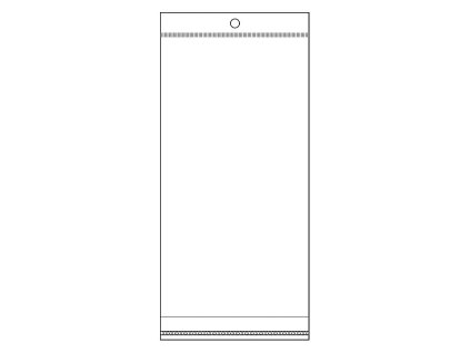 PP sáček s lepicí klopou a závěsem 10x22 cm (Varianta transparent, Balení 100 ks)