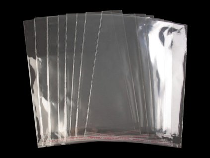 PP sáček s lepicí klopou 45x55 cm (Varianta transparent, Balení 100 ks)