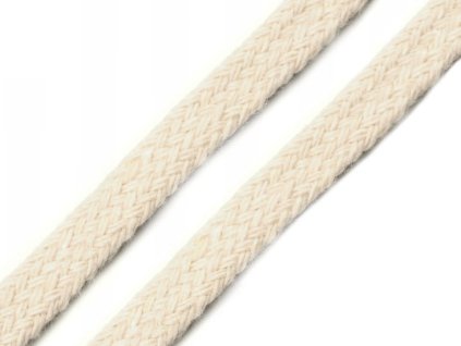 Bavlněná šňůra plochá / dutinka šíře 10 mm (Varianta 4 šedá světlá, Balení 25 m)